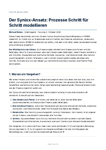 Deckblatt: Der Synixx-Ansatz